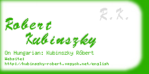 robert kubinszky business card